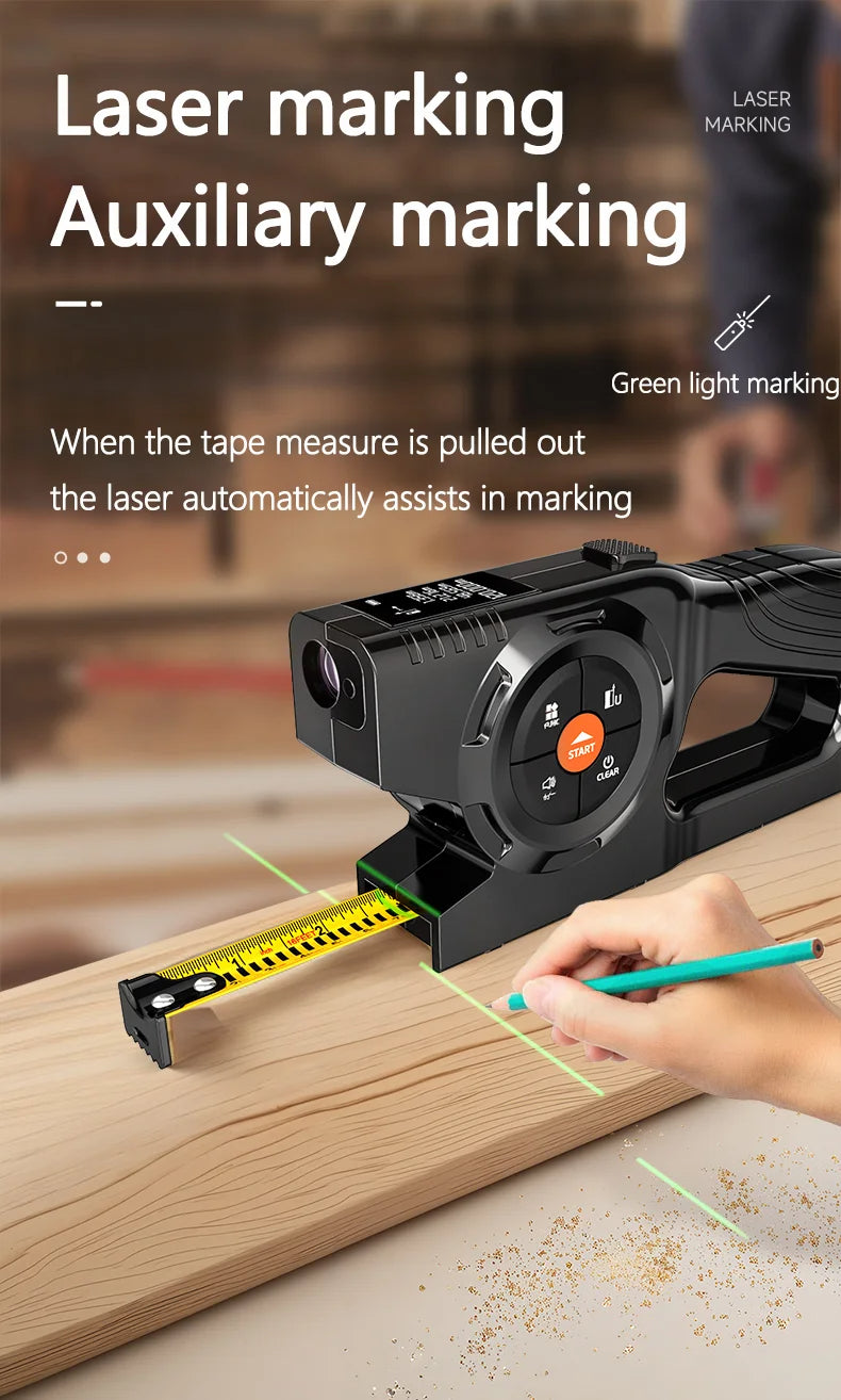 Tapelyzer 3‑in‑1 Digital Laser Tape Measure