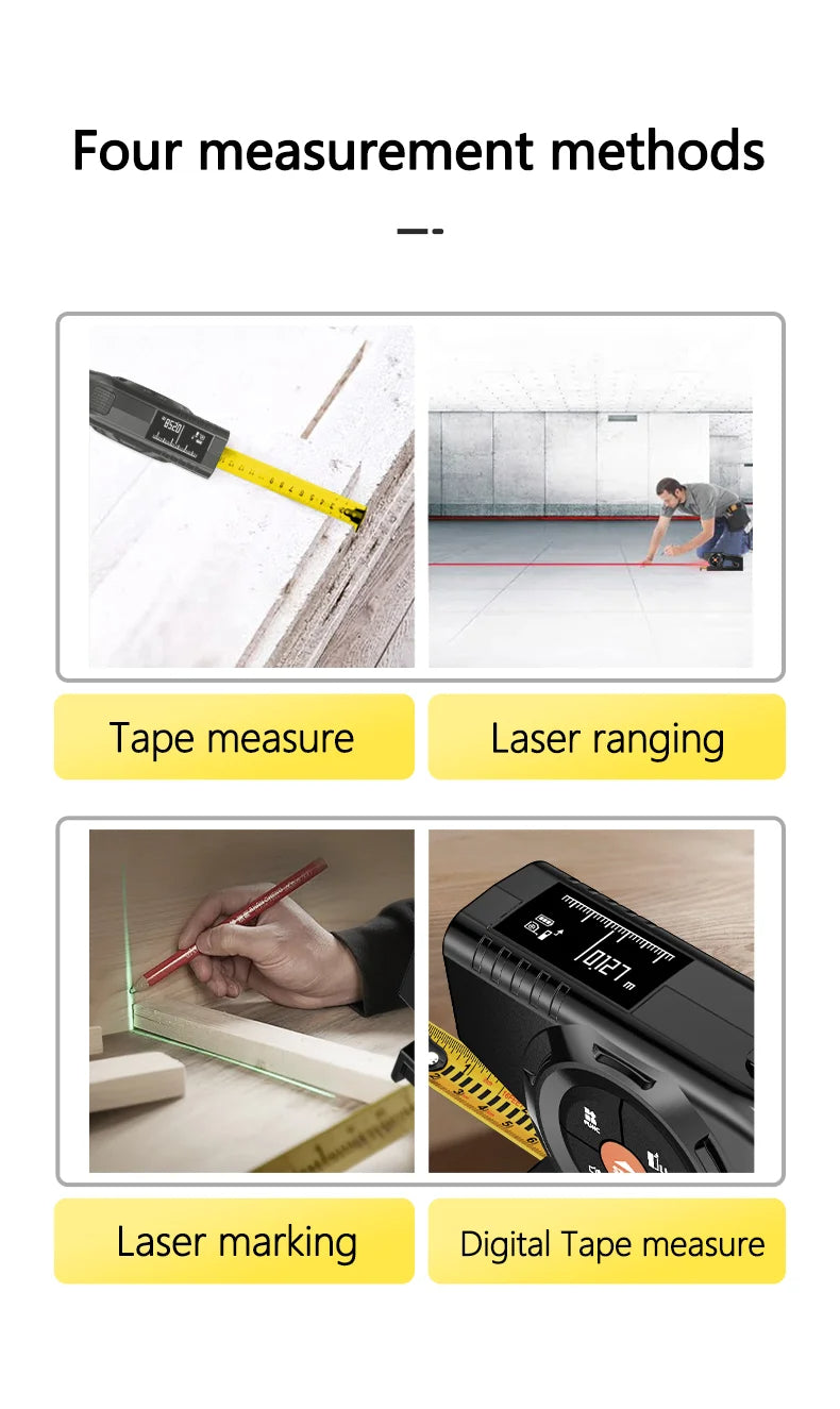 Tapelyzer 3‑in‑1 Digital Laser Tape Measure